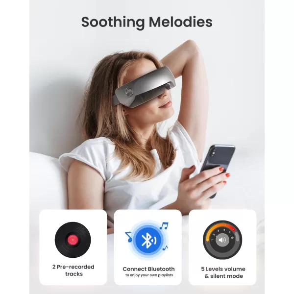 FSA HSA Eye Massager RENPHO Eyeris 1 Eye Massager for Migraines Relief Birthday Christmas Gifts Eye Massage Mask with Remote Heat Compression for Eye Strain Relief Reduce Stye Eye Improve SleepGray