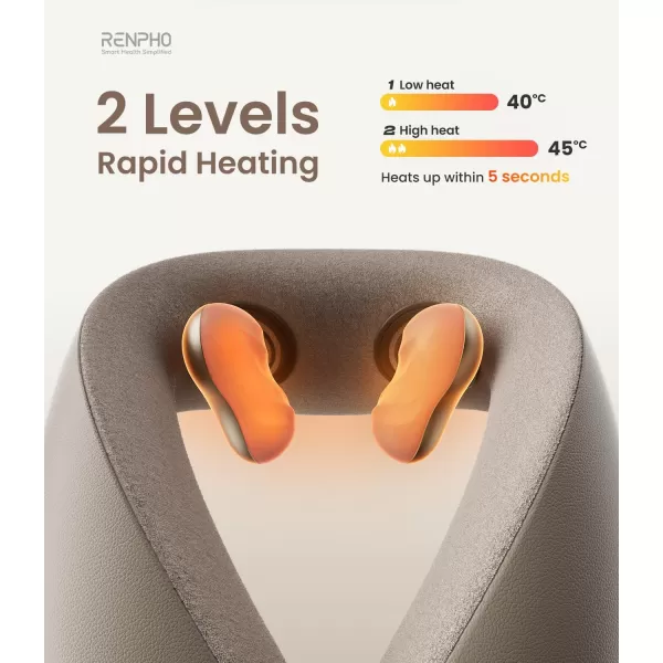 RENPHO Cordless Neck Massager with Heat Neck Massager for Pain Relief Deep Tissue 6D Kneading Neck Massage Portable Heated Neck Massager for Travel Neck Pain Relief Massager Gifts for Women Men1 Count