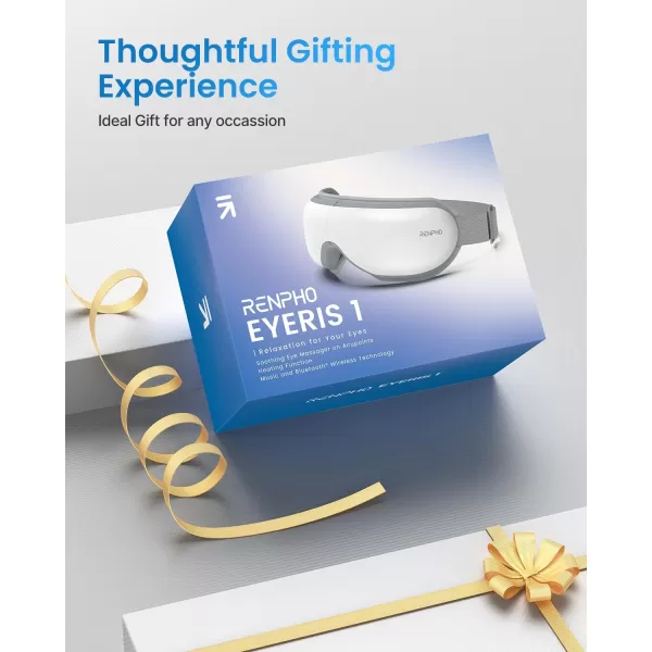 RENPHO Eyeris 1 Eye Massager with Heat Birthday Christmas Gifts for Women FSA HSA Eye Care Gifts for Mom Smart Eye Mask for Relax Eye Reduce Eye StrainAwhite