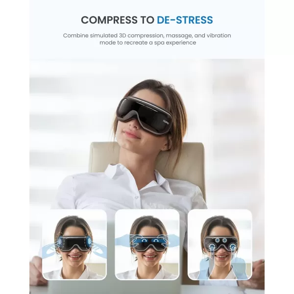 RENPHO Eyeris 1 FSAHSA Eligible Eye Massager with Heat Face Massager for Migraine Relief Eye Care Mask Massager Relax Reduce Eye Strain Dry Eye Improve Sleep Birthday Gifts for WomenMenBlack