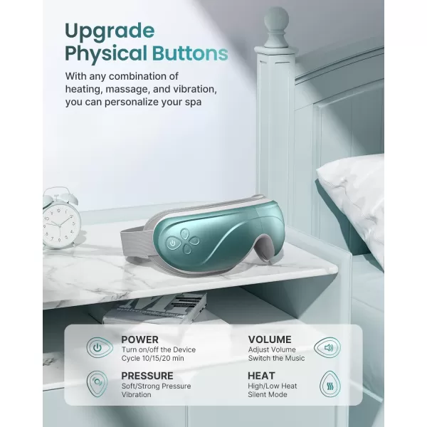 RENPHO Eyeris 2 ExtendedEye Massager with Heat for Migraines Relief Heated Eye Mask Eye Care Face Massager for Eye Strain Eye Bags Dry Eyes Improve Sleep Birthday Gift for Women MenBlue