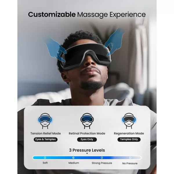RENPHO Eyeris 3Voice Control Eye Massager with Heat and Cooling for Migraines FSAHSA Eligible Christmas GiftsHeated Eye Mask with DIY Massage Setting Music Eye Relax DevicesGifts for WomenMenAVoice Controlled