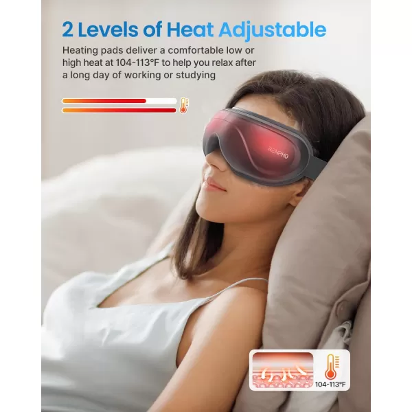 RENPHO FSAHSA Eligible Eyeris 2 Eye Massager with Heat Face Massager Eye Mask for Migraines Relief Eye Strain Dry Eye Birthday Gift for Women MenGrey