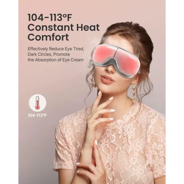 RENPHO FSAHSA Eligible Eyeris 2 Eye Massager with Heat Face Massager Eye Mask for Migraines Relief Eye Strain Dry Eye Birthday Gift for Women MenPink