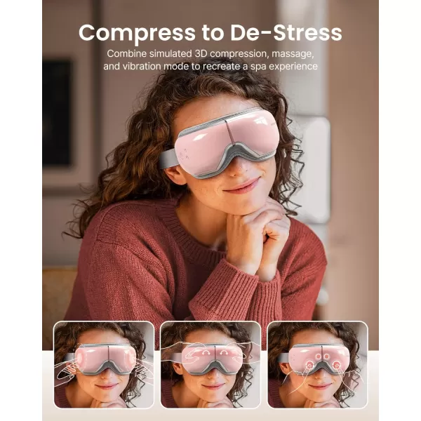 RENPHO FSAHSA Eligible Eyeris 2 Eye Massager with Heat Face Massager Eye Mask for Migraines Relief Eye Strain Dry Eye Birthday Gift for Women MenPink