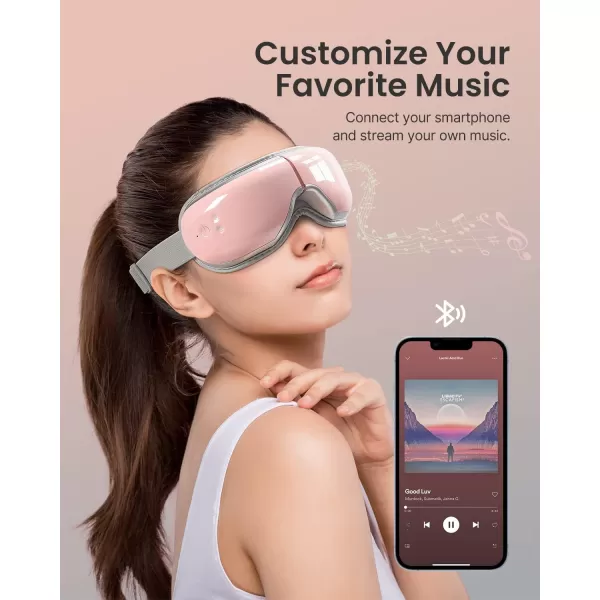RENPHO FSAHSA Eligible Eyeris 2 Eye Massager with Heat Face Massager Eye Mask for Migraines Relief Eye Strain Dry Eye Birthday Gift for Women MenPink