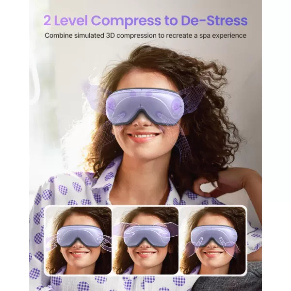 RENPHO FSAHSA Eligible Eyeris 2 Eye Massager with Heat Face Massager Eye Mask for Migraines Relief Eye Strain Dry Eye Birthday Gift for Women MenPurple