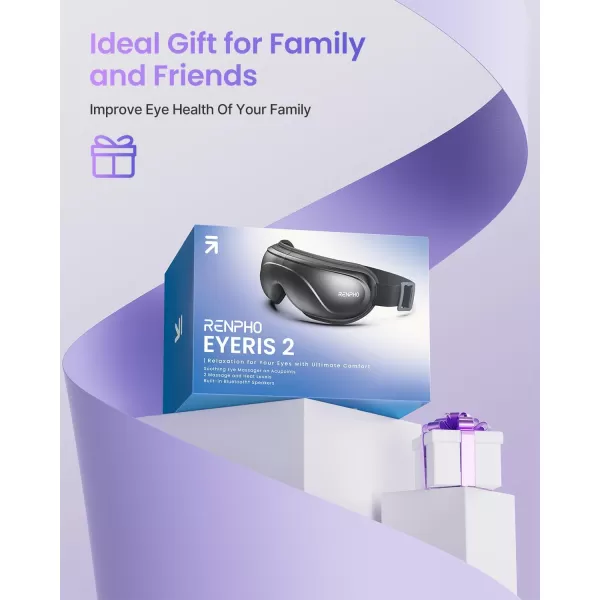 RENPHO FSAHSA Eligible Eyeris 2 Eye Massager with Heat Face Massager Eye Mask for Migraines Relief Eye Strain Dry Eye Birthday Gift for Women MenPurple
