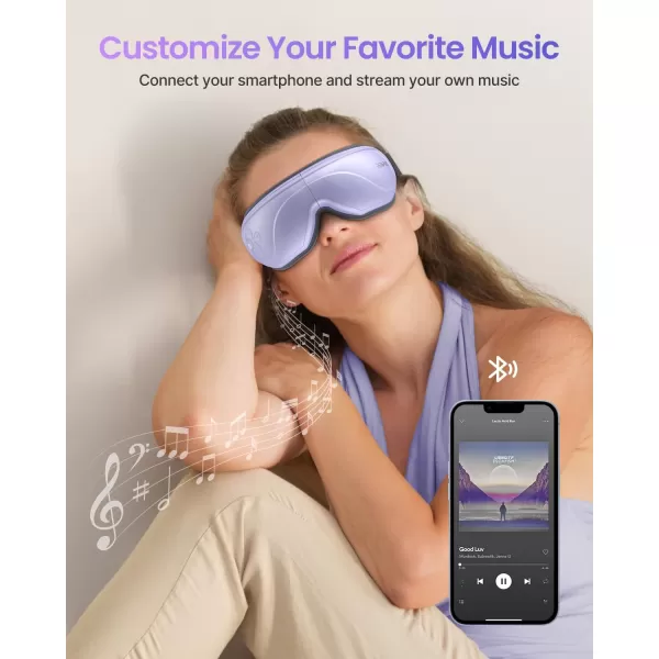 RENPHO FSAHSA Eligible Eyeris 2 Eye Massager with Heat Face Massager Eye Mask for Migraines Relief Eye Strain Dry Eye Birthday Gift for Women MenPurple