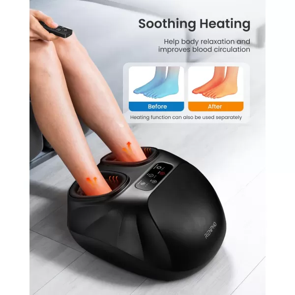 RENPHO Foot Massager Machine FSA HSA Eligible Shiatsu Foot Massager for Neuropathy Plantar Fasciitis Massager Deep Kneading Foot Massage Gifts for Her ampamp Him Up to Men Size 14 Wireless ControlBlack Fsa Hsa Eligible