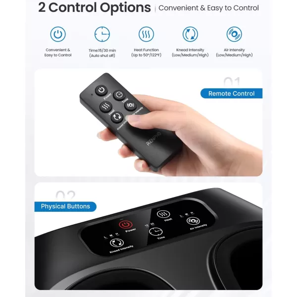 RENPHO Foot Massager Machine FSA HSA Eligible Shiatsu Foot Massager for Neuropathy Plantar Fasciitis Massager Deep Kneading Foot Massage Gifts for Her ampamp Him Up to Men Size 14 Wireless ControlBlack Fsa Hsa Eligible