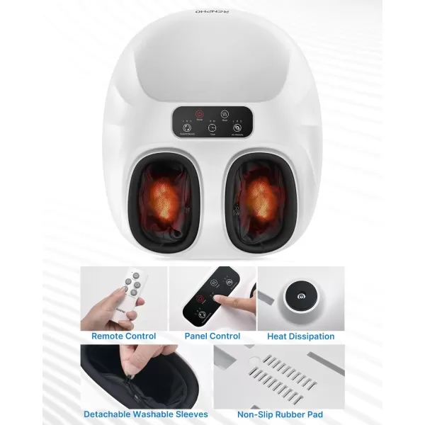 RENPHO Foot Massager Machine FSA HSA Eligible Shiatsu Foot Massager for Neuropathy Plantar Fasciitis Massager Deep Kneading Foot Massage Gifts for Her ampamp Him Up to Men Size 14 Wireless ControlWhite Fsa Hsa Eligible