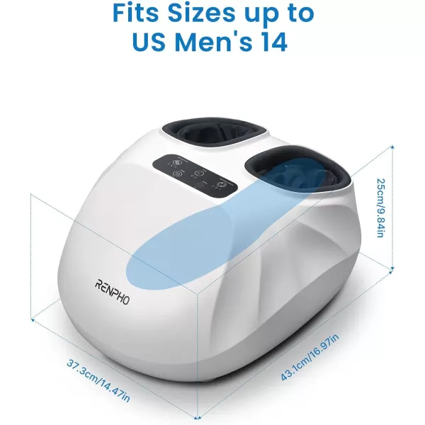 RENPHO Foot Massager Machine FSA HSA Eligible Shiatsu Foot Massager for Neuropathy Plantar Fasciitis Massager Deep Kneading Foot Massage Gifts for Her ampamp Him Up to Men Size 14 Wireless ControlWhite Fsa Hsa Eligible