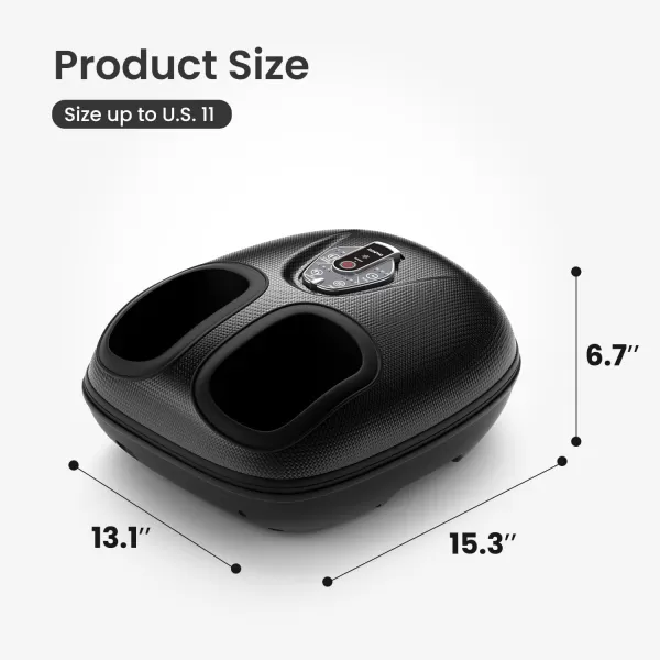 RENPHO Foot Massager Machine with Heat 3 Heating Levels Deep Kneading Heated Shiatsu Foot Massager with Wireless Remote Control Electric Foot Massage Birthday Gifts for Women and Men BrownBlack