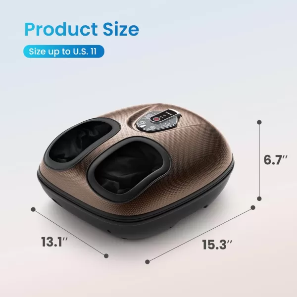 RENPHO Foot Massager Machine with Heat 3 Heating Levels Deep Kneading Heated Shiatsu Foot Massager with Wireless Remote Control Electric Foot Massage Birthday Gifts for Women and Men BrownBrown