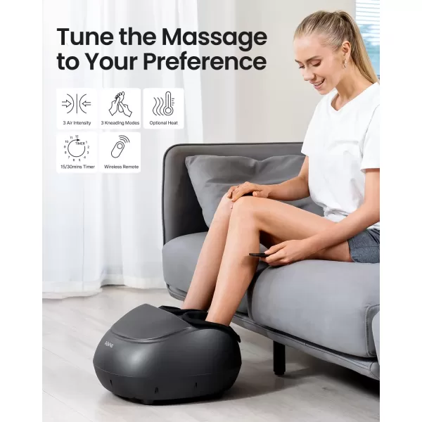 RENPHO Foot Massager with Heat FSA ampamp HSA Eligible Electric Foot Massage with Remote Shiatsu Foot Massager for Foot Care Fits Feet Up to Men Size 12 Great Gifts for Him HerBlack