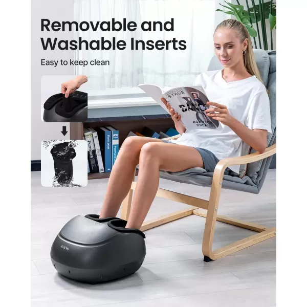 RENPHO Foot Massager with Heat FSA ampamp HSA Eligible Electric Foot Massage with Remote Shiatsu Foot Massager for Foot Care Fits Feet Up to Men Size 12 Great Gifts for Him HerBlack