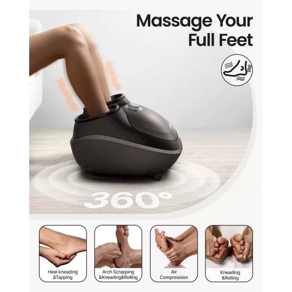 RENPHO Foot Massager with Heat FSA ampamp HSA Eligible Electric Foot Massage with Remote Shiatsu Foot Massager for Foot Care Fits Feet Up to Men Size 12 Great Gifts for Him HerSilver