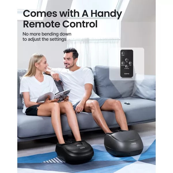 RENPHO Foot Massager with Heat FSA ampamp HSA Eligible Electric Foot Massage with Remote Shiatsu Foot Massager for Foot Care Fits Feet Up to Men Size 12 Great Gifts for Him HerBlack