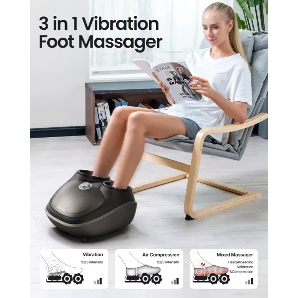 RENPHO Foot Massager with Heat FSA ampamp HSA Eligible Electric Foot Massage with Remote Shiatsu Foot Massager for Foot Care Fits Feet Up to Men Size 12 Great Gifts for Him HerSilver