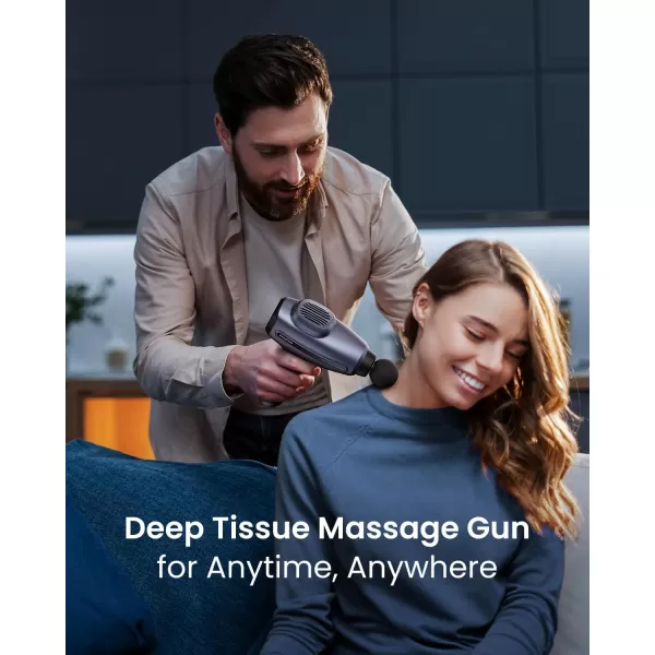 RENPHO Massage Gun Deep Tissue FSA HSA Eligible Percussion Muscle Massage Gun for Athletes Electric Handheld Massager Gun for Pain Relief Relax 6 Massage Head 15 SpeedBlue