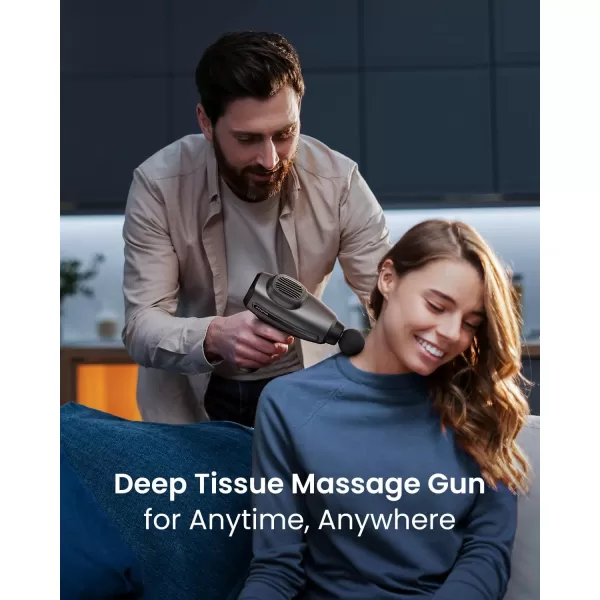 RENPHO Massage Gun Deep Tissue FSA HSA Eligible Percussion Muscle Massage Gun for Athletes Electric Handheld Massager Gun for Pain Relief Relax 6 Massage Head 15 SpeedBlack