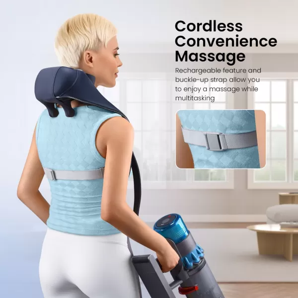 RENPHO Neck Massager with Heat 6D Cordless Neck and Shoulder Massager for Pain Relief Deep Tissue 2 Heating Levels Shiatsu Back Massager for Neck and Shoulder Pain Birthday Gifts for Men or WomenStandard