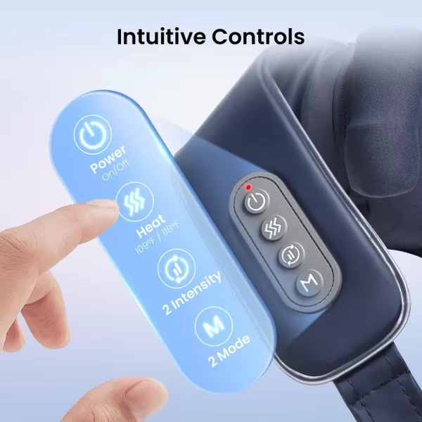 RENPHO Neck Massager with Heat 6D Cordless Neck and Shoulder Massager for Pain Relief Deep Tissue 2 Heating Levels Shiatsu Back Massager for Neck and Shoulder Pain Birthday Gifts for Men or WomenStandard