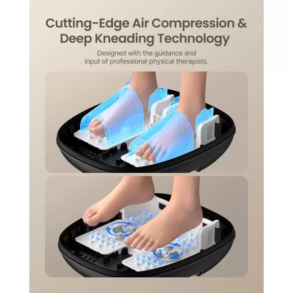 RENPHO Shiatsu Foot Massager with Heat 3 Levels Heat Upgraded Deep Kneading Foot Massager Machine Wireless Remote Control Electric Foot Massage Birthday Gifts for Women ampamp Men Up to Men Size 11Black