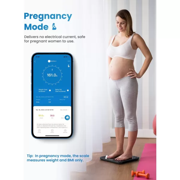 RENPHO Smart Scale for Body Weight FSA HSA Store Eligible Elis 2 Weight Scale with Pregnancy Mode High Precision Digital Bathroom Scale Body Composition Monitor with Smart App 400 lb BlackBlack