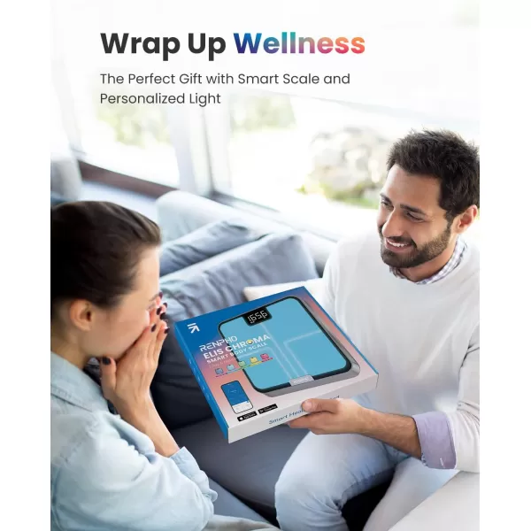 RENPHO Smart Scale with RBG Lighting Platform FSA HSA Store Eligible Bluetooth Scale for Body Weight Body Fat BMI Muscle Mass Rechargeable Elis Chroma
