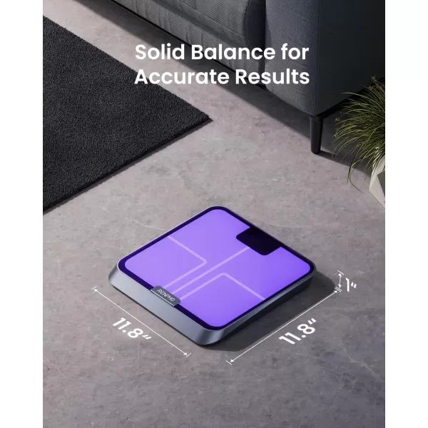 RENPHO Smart Scale with RBG Lighting Platform FSA HSA Store Eligible Bluetooth Scale for Body Weight Body Fat BMI Muscle Mass Rechargeable Elis Chroma