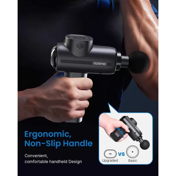 RENPHO Thermacool Massage Gun Deep Tissue with Heat and Cold Head Handheld Muscle Massager Gun with Carry Case Body Masajeador for Men Women Neck and Back Active Heat FSA HSA EligibleActive