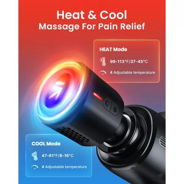 RENPHO Thermacool Massage Gun Deep Tissue with Heat and Cold Head Handheld Muscle Massager Gun with Carry Case Body Masajeador for Men Women Neck and Back Active Heat FSA HSA EligibleThermacool Deluxe