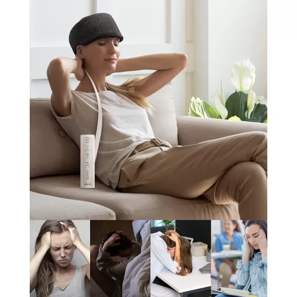 RENPHO heated electric head massager3 air compression massage intensities and 4 massage mode area selectionfor pressure reliefTensionDeep sleepRelaxationOne Size Fit MostV002