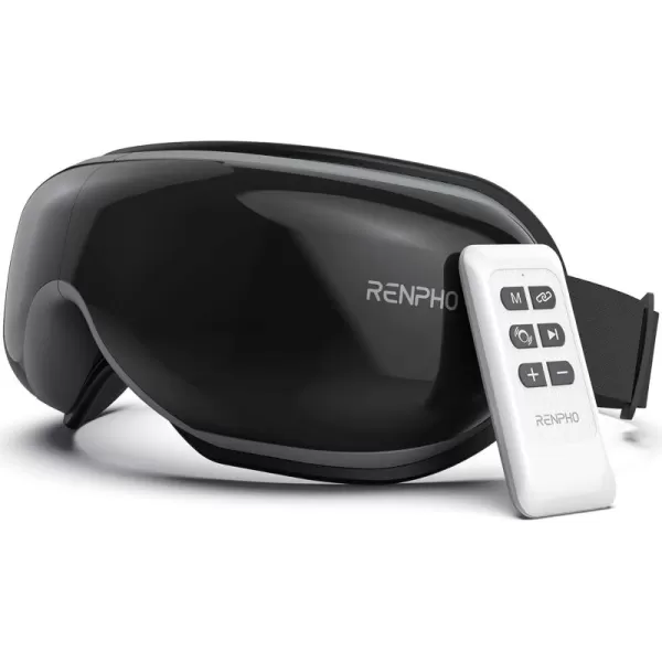 FSA HSA Eye Massager RENPHO Eyeris 1 Eye Massager for Migraines Relief Birthday Christmas Gifts Eye Massage Mask with Remote Heat Compression for Eye Strain Relief Reduce Stye Eye Improve SleepBblack