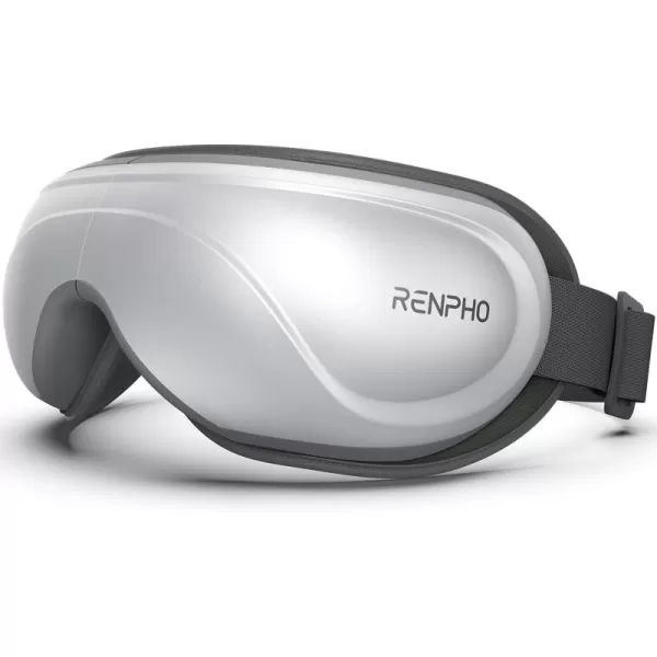 RENPHO Eyeris 2 ExtendedEye Massager with Heat for Migraines Relief Heated Eye Mask Eye Care Face Massager for Eye Strain Eye Bags Dry Eyes Improve Sleep Birthday Gift for Women MenSilver