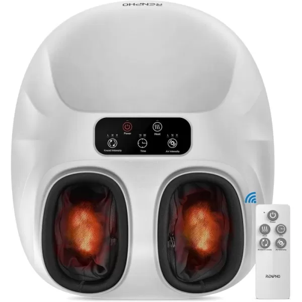 RENPHO Foot Massager Machine FSA HSA Eligible Shiatsu Foot Massager for Neuropathy Plantar Fasciitis Massager Deep Kneading Foot Massage Gifts for Her ampamp Him Up to Men Size 14 Wireless ControlWhite Fsa Hsa Eligible