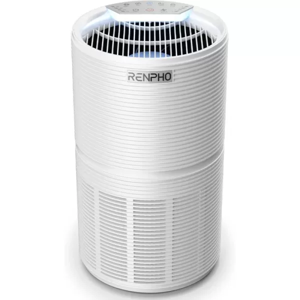 RENPHO Large Room Air Purifier 960 Ft Air Quality Monitor Smart AutoSleep Mode True HEPA Filter Home Air Purifier for Smokers Pet Hairs Pollen Dust Eliminator 100 Ozone FreeTimerSafety lockWhite  Large Room