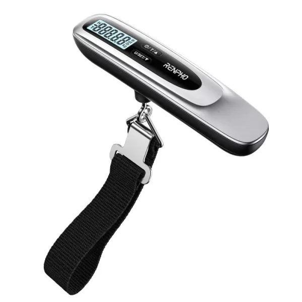 RENPHO Luggage Scale Digital Suitcase Scale for Travel Essentials 110lb50kg Portable Hanging Weigher with Tare Function Overweight Reminder Backlit LCD Display Battery Included