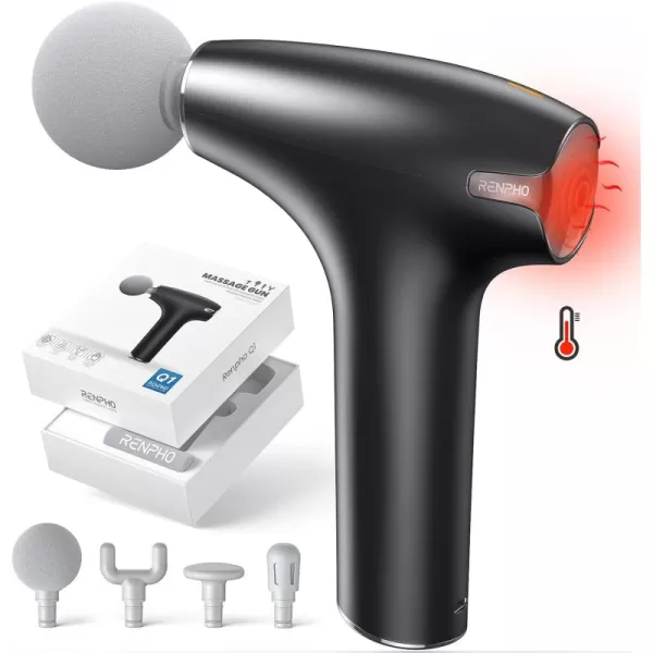 RENPHO Mini Massage Gun with Heat Portable Muscle Deep Tissue Massager Gun FSA and HSA Eligible Small Quiet Handheld Percussion Massage Gun Heated Massage Gun Lite