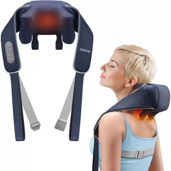 RENPHO Neck Massager with Heat 6D Cordless Neck and Shoulder Massager for Pain Relief Deep Tissue 2 Heating Levels Shiatsu Back Massager for Neck and Shoulder Pain Birthday Gifts for Men or WomenStandard