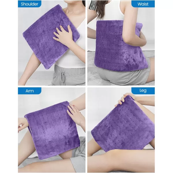 RENPHO King Size Heating Pad for Back Pain ampamp Cramps Relief FSA HSA Eligible Heat Pad for Knee and Leg Christmas Gifts for Women Men Mom Auto Shut Off ETL Certified 12quot x24 Light YellowViolet