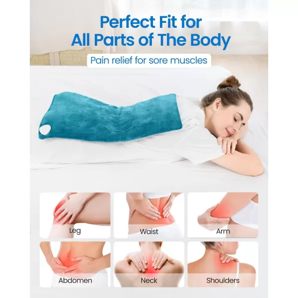 RENPHO King Size Heating Pad for Back Pain ampamp Cramps Relief FSA HSA Eligible Heat Pad for Knee and Leg Christmas Gifts for Women Men Mom Auto Shut Off ETL Certified 12quot x24 Light YellowBlue