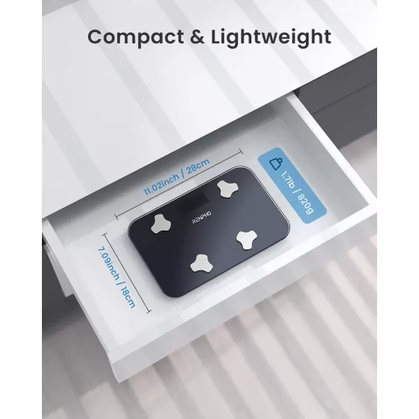 RENPHO Portable Scale Smart Tape Measure Travel Scale for Body Weight with Body Tape Measure 13 Body Composition Analyzer ampamp Retractable Measuring Tape Sync with App 400 lbs Inches ampamp cmwithout case