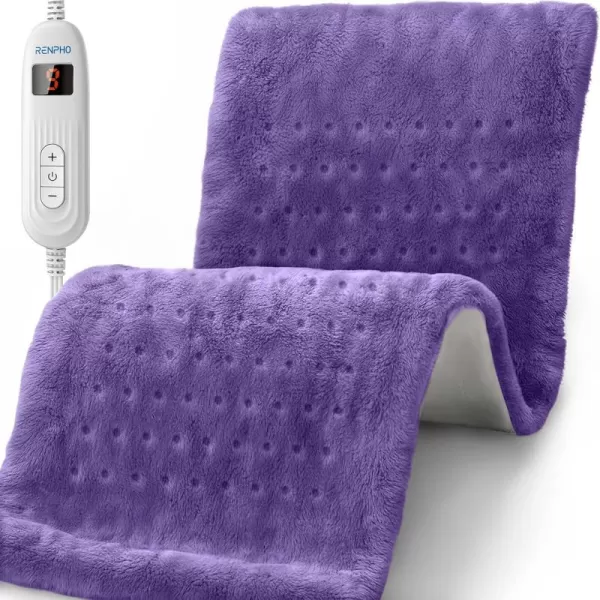 RENPHO King Size Heating Pad for Back Pain ampamp Cramps Relief FSA HSA Eligible Heat Pad for Knee and Leg Christmas Gifts for Women Men Mom Auto Shut Off ETL Certified 12quot x24 Light YellowViolet