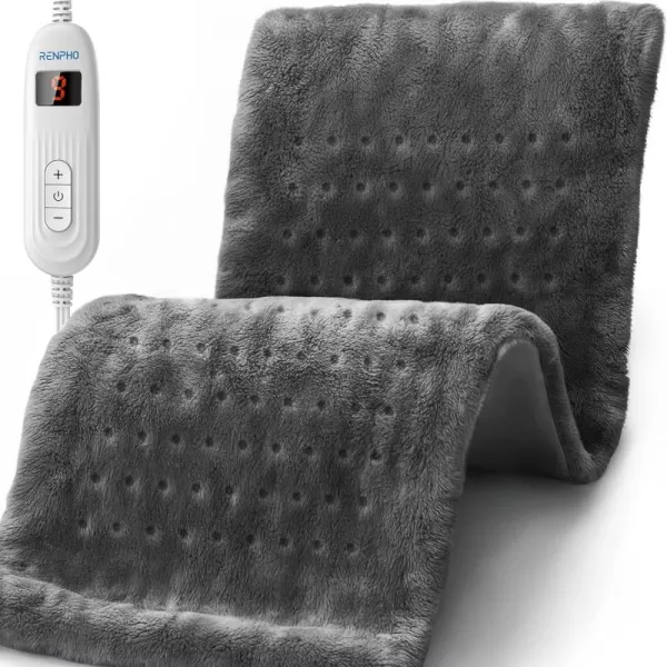 RENPHO King Size Heating Pad for Back Pain ampamp Cramps Relief FSA HSA Eligible Heat Pad for Knee and Leg Christmas Gifts for Women Men Mom Auto Shut Off ETL Certified 12quot x24 Light YellowAgray