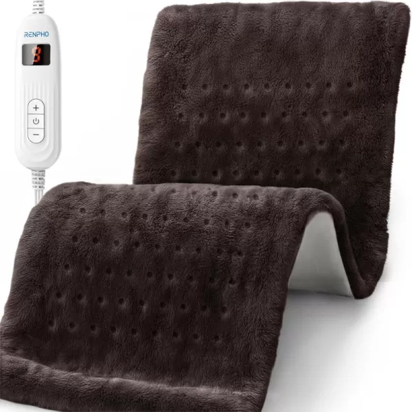 RENPHO King Size Heating Pad for Back Pain ampamp Cramps Relief FSA HSA Eligible Heat Pad for Knee and Leg Christmas Gifts for Women Men Mom Auto Shut Off ETL Certified 12quot x24 Light YellowZbrown