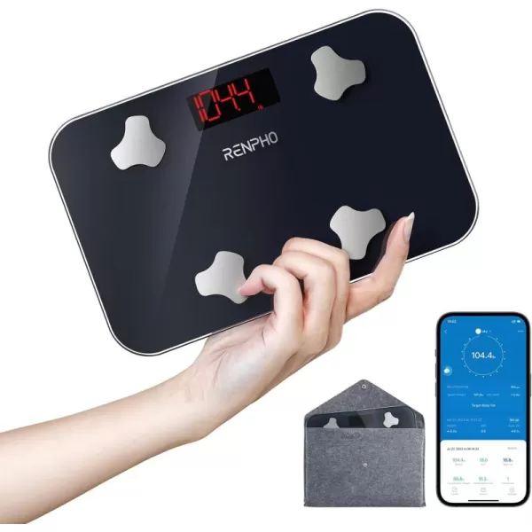 RENPHO Portable Scale Smart Tape Measure Travel Scale for Body Weight with Body Tape Measure 13 Body Composition Analyzer ampamp Retractable Measuring Tape Sync with App 400 lbs Inches ampamp cmwith case