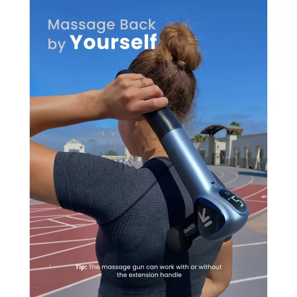 RENPHO Massage Gun Head with Heat and Cool Mini Massage Gun with Extension Handle Portable Handheld Deep Tissue Muscle Massager